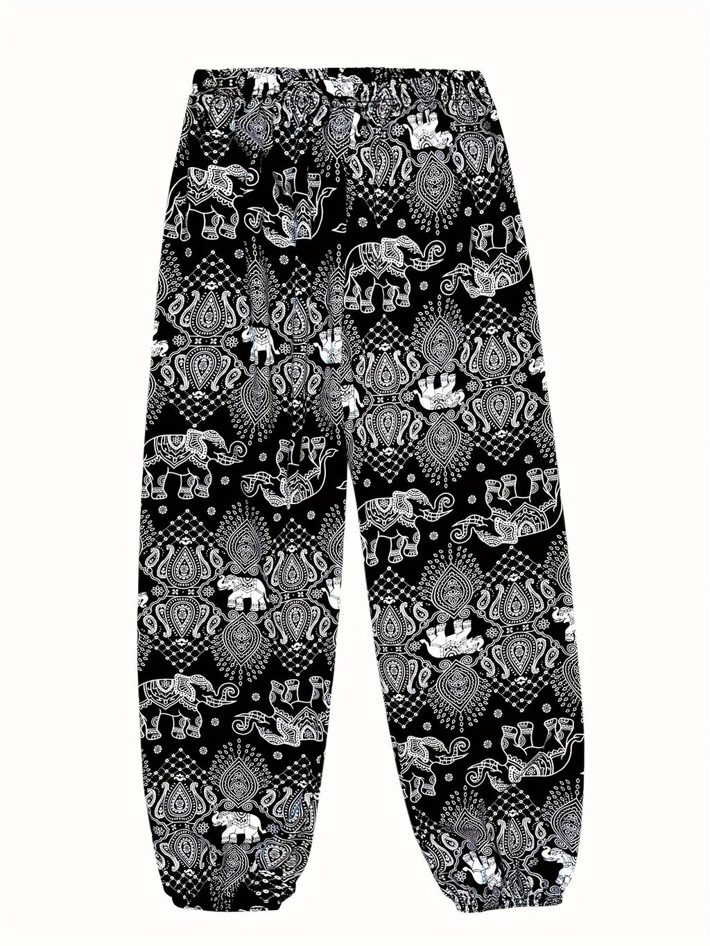 Women's Loose Fit Wide Leg Flare Pants with Print