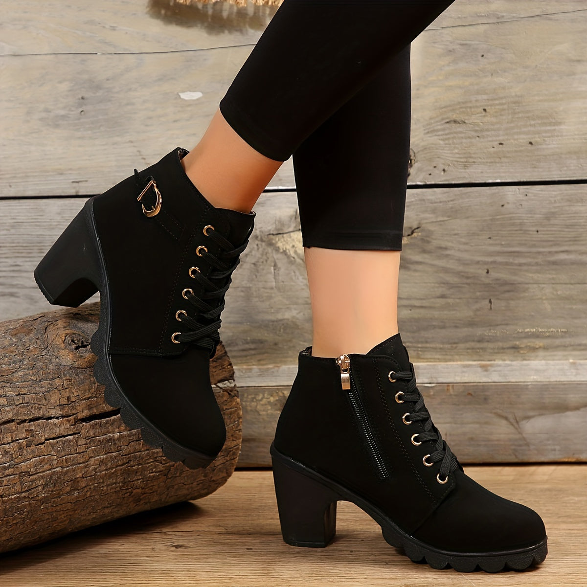 Trendy Women's Chunky Heel Ankle Boots