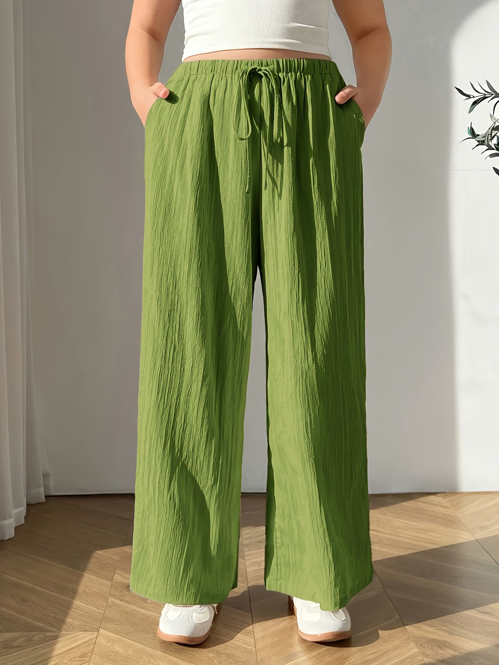 Plus Size Women's Casual Wide Leg Pants