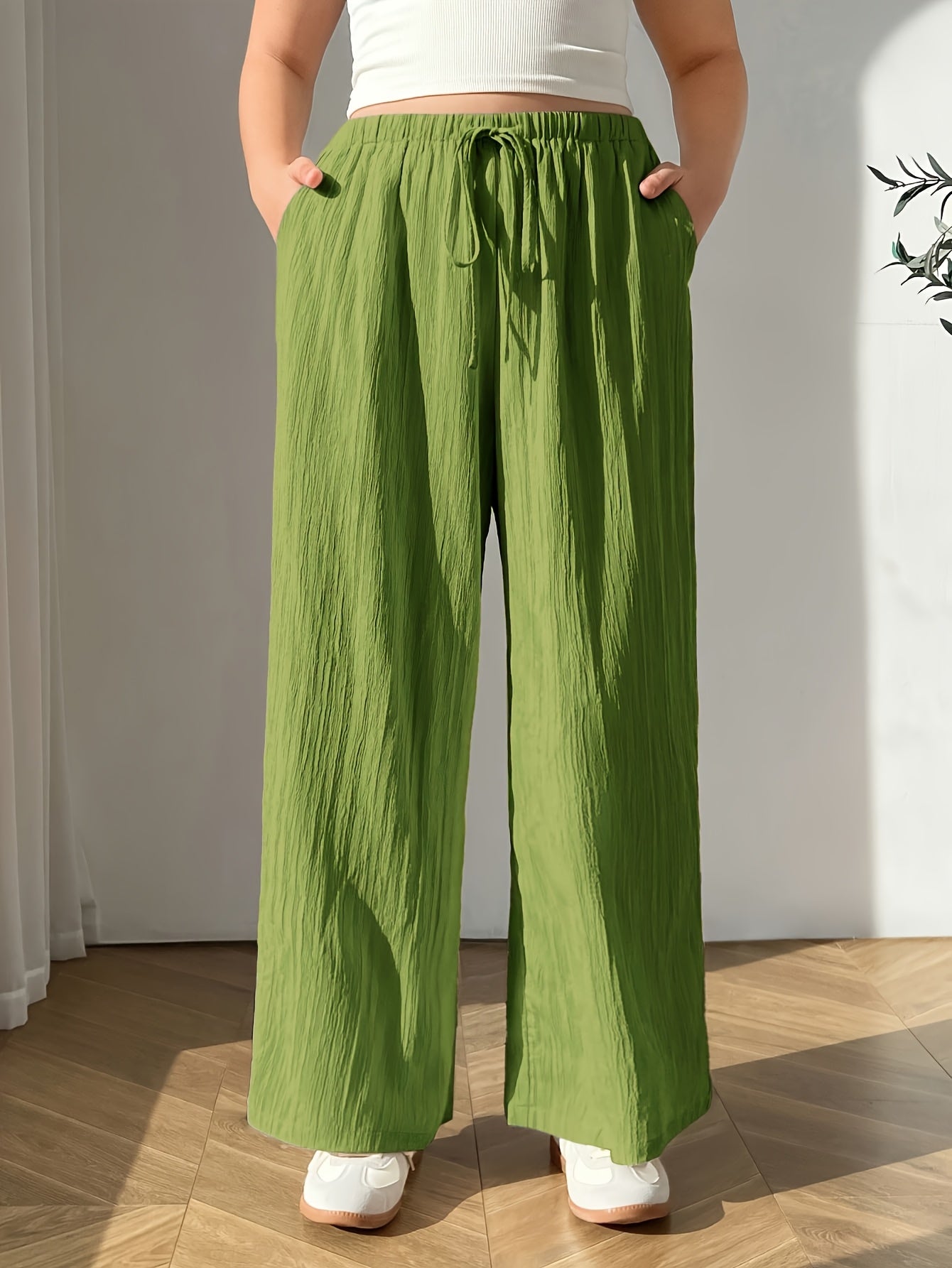 Plus Size Women's Casual Wide Leg Pants