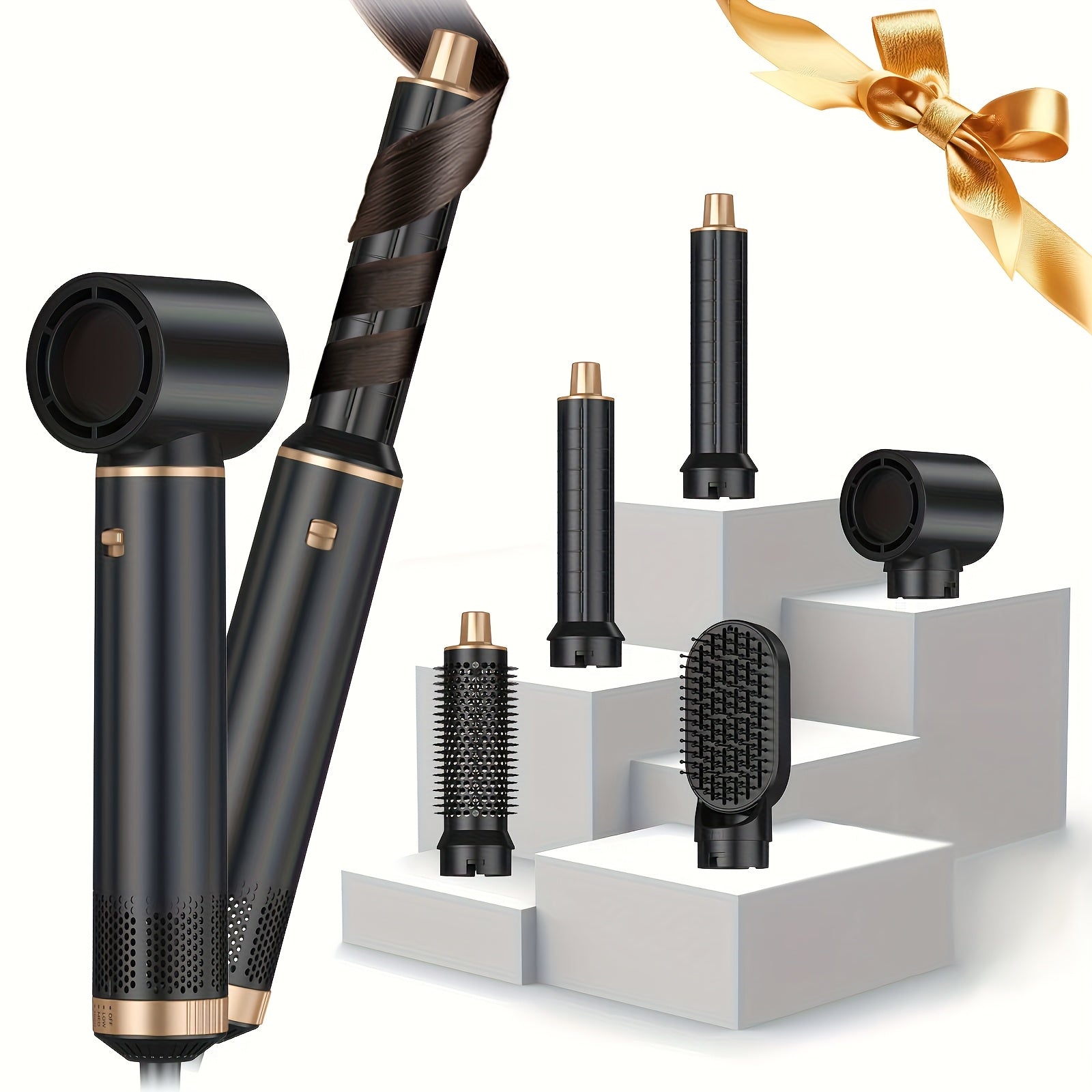 5-in-1 Hair Dryer Brush & Styler, Hot Air Brush, Left & Right Automatic