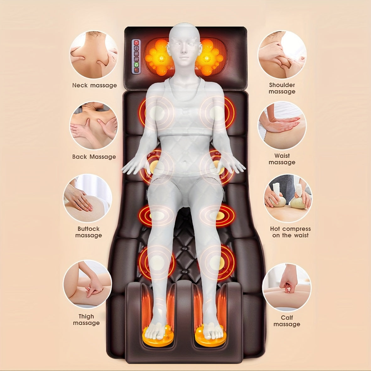 Full Body Massage Chair with Heat Relax, Neck Kneading & Foot Massage
