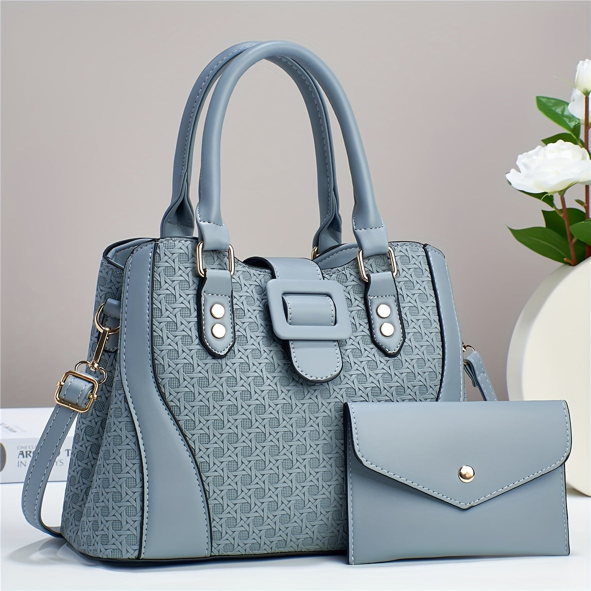 Two-Piece Set Fashion Plaid Shoulder Bag