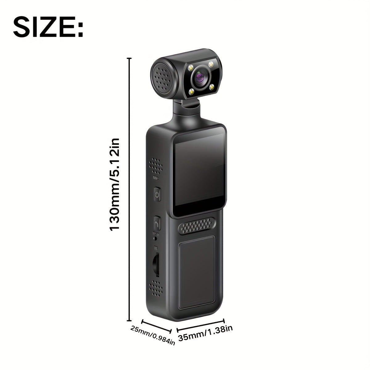 4K handheld stabilizer pocket sports camera with 180 ° rotating lens