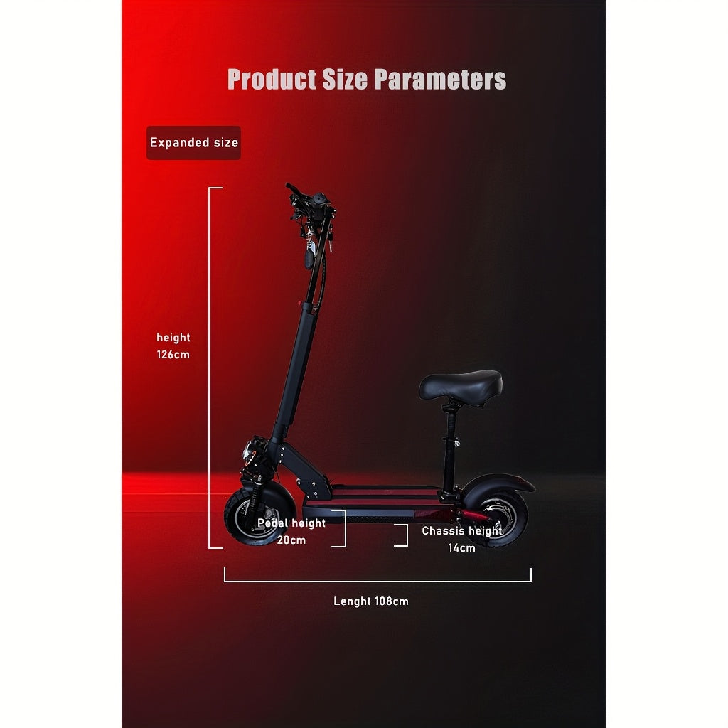Bolin Electric Scooter, 800W Brushless Motor, 38KM Range, 45KM/H, Foldable with Seat