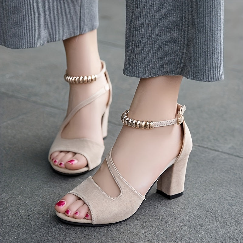 Women's Beaded Solid Color Sandals