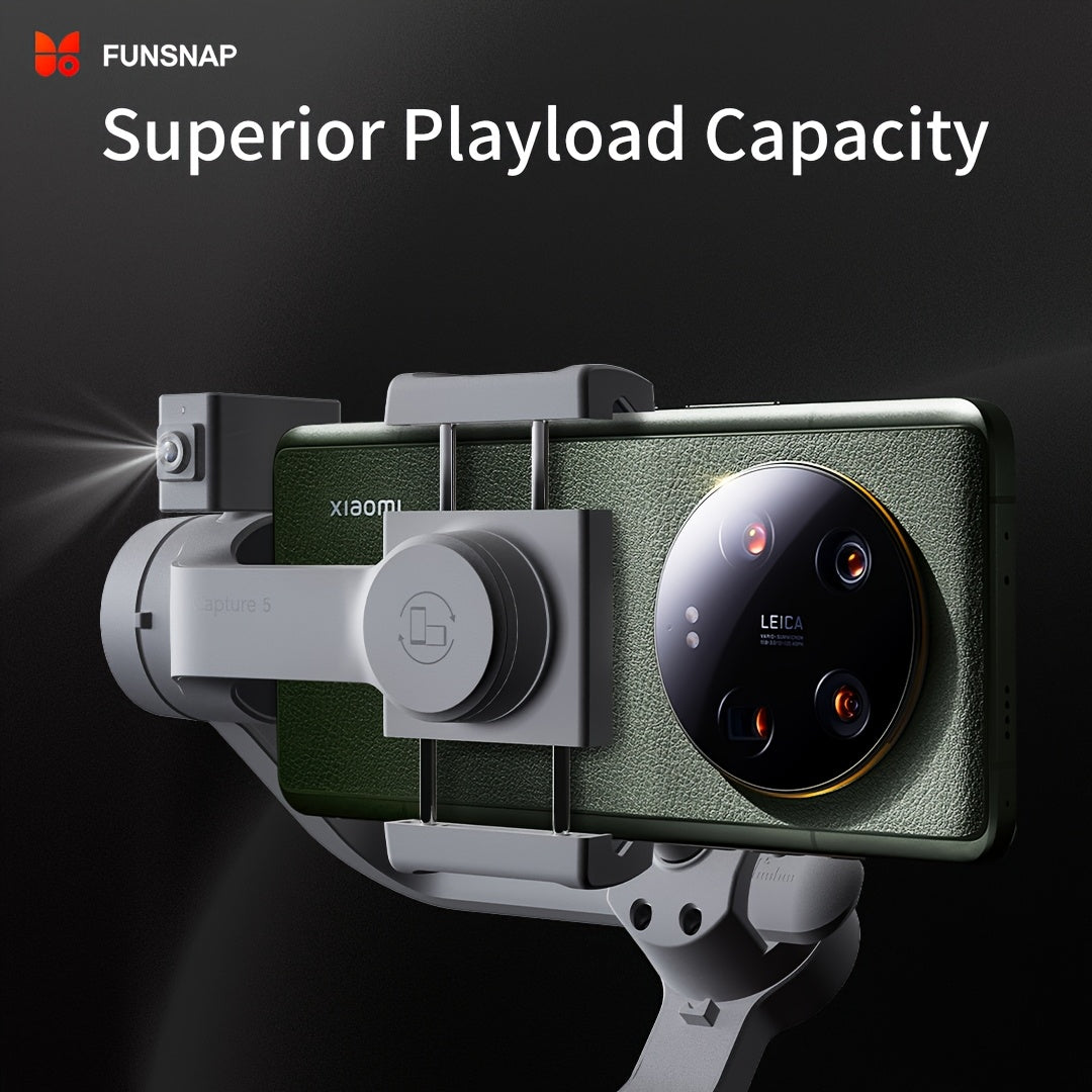 Funsnap Capture 5 Combo Kit 3-axis Smartphone Gimbal Stabilizer LCD Display 360° Rotatable