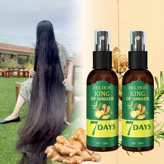 2pcs Ginger Hair Oil& Biotin Hair Serum, 7-Day Ginger Nourishing Scalp Massage for All Hair Types, Hydrating Hair, Perfect Valentine's Day& Mother's Day Gift for Women& Men