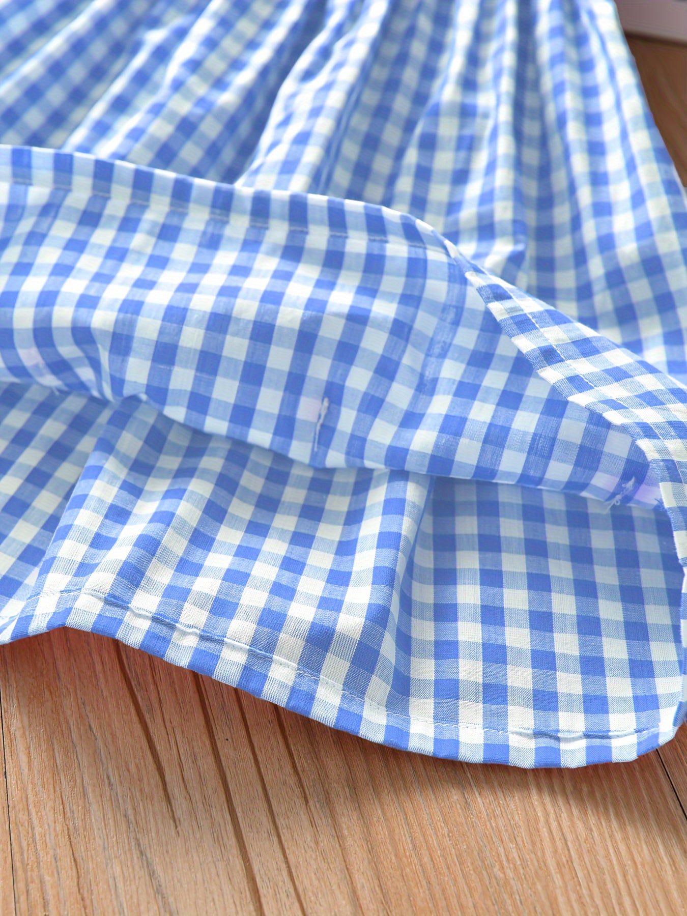 Girls' New Summer Daisy Plaid Casual Dress