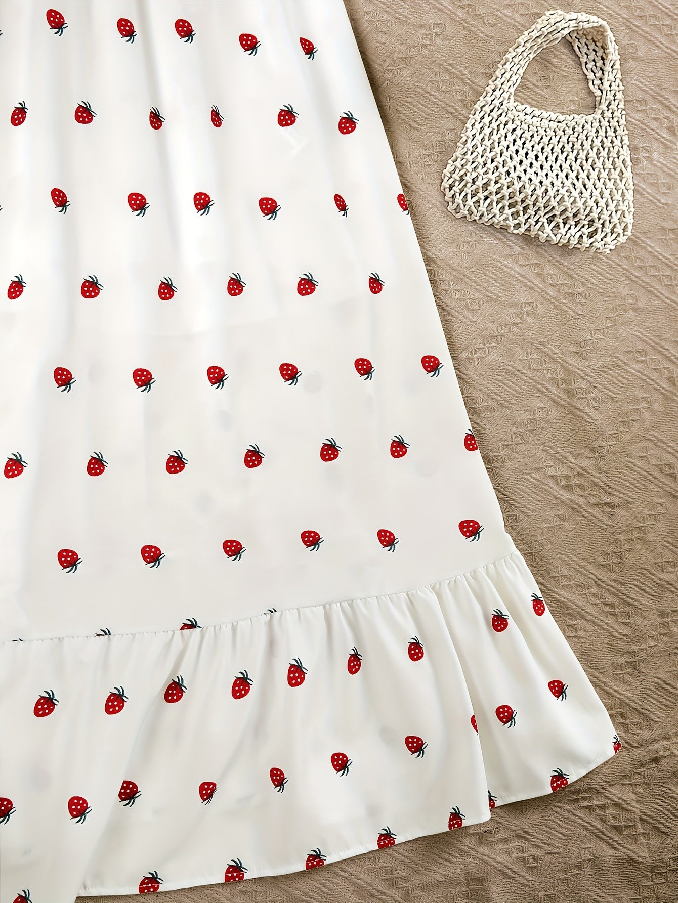 Strawberry Print Sleeveless Dress