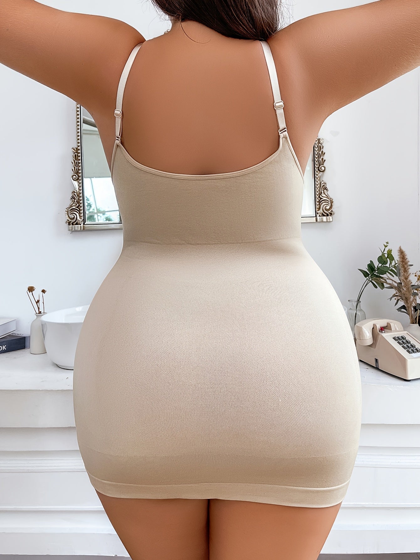 Plus Size Women's Shapewear Bodysuit Dress - High Stretch