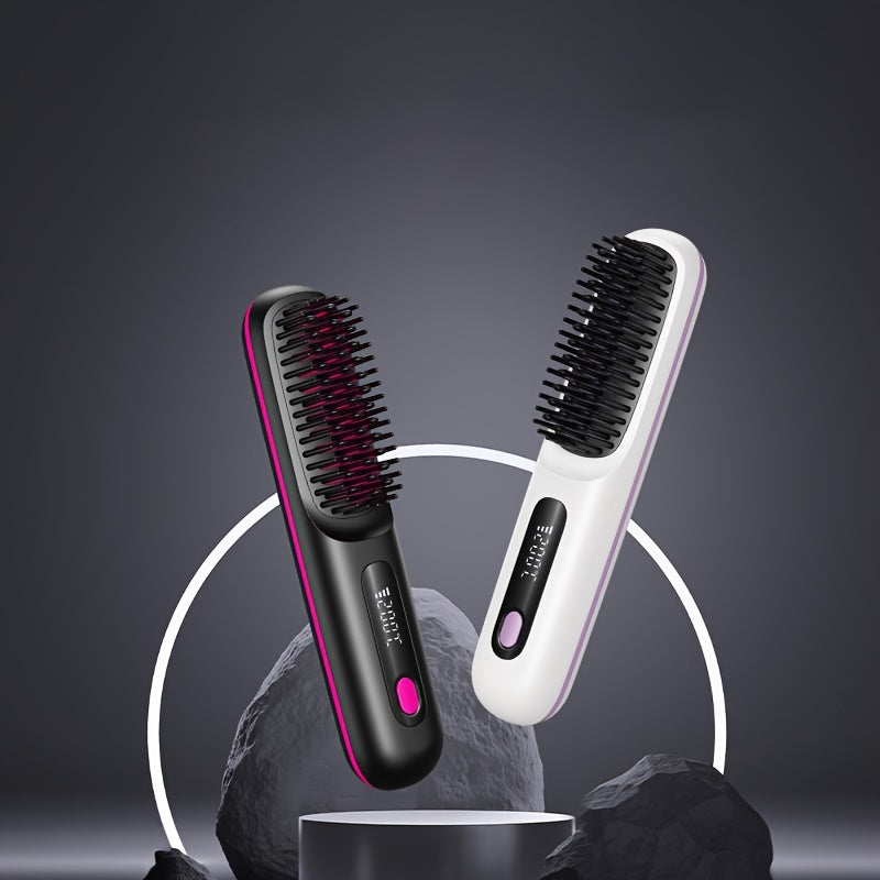 Portable cordless straight hair comb, rapid heating