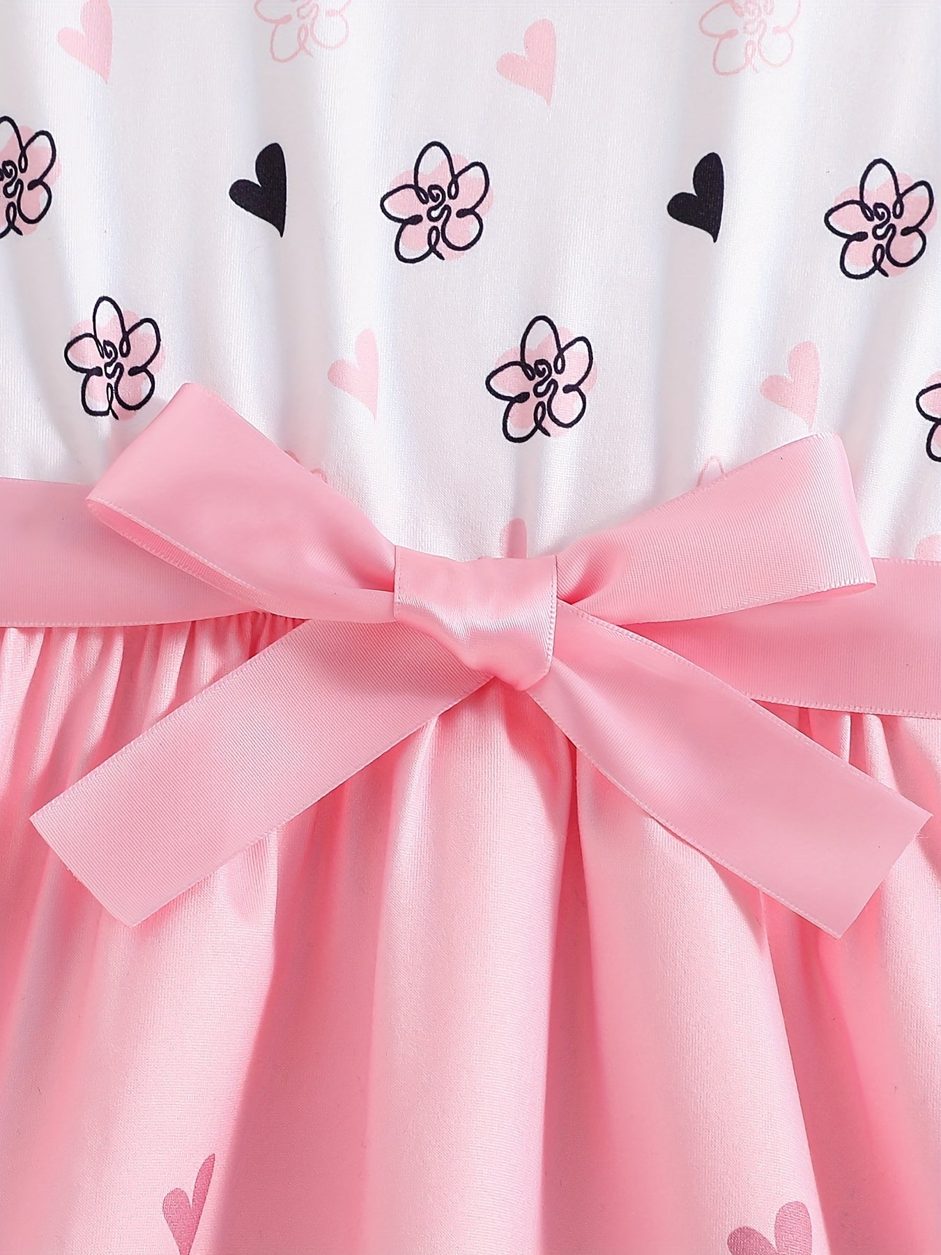 Summer Party Girls' Sweet Style Heart & Cartoon Mouse Print Dress