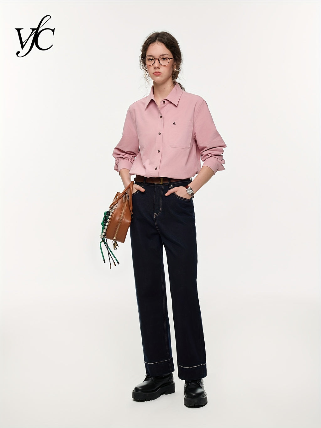 Women's Elegant Minimalist Blouse - Long Sleeve Button-Front Shirt with Classic Collar