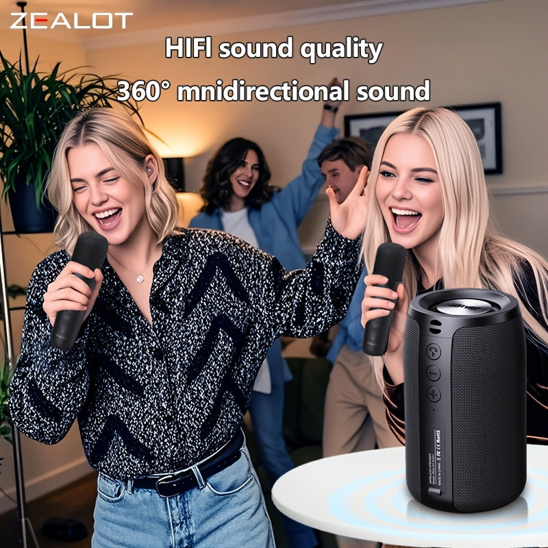 S32 Wireless Speakers Two Wireless Microphones, Portable Design, Booming Bass