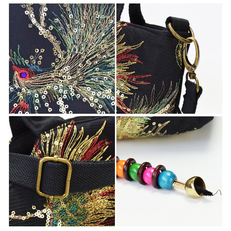 Chic Women's Embroidered Satchel Purse