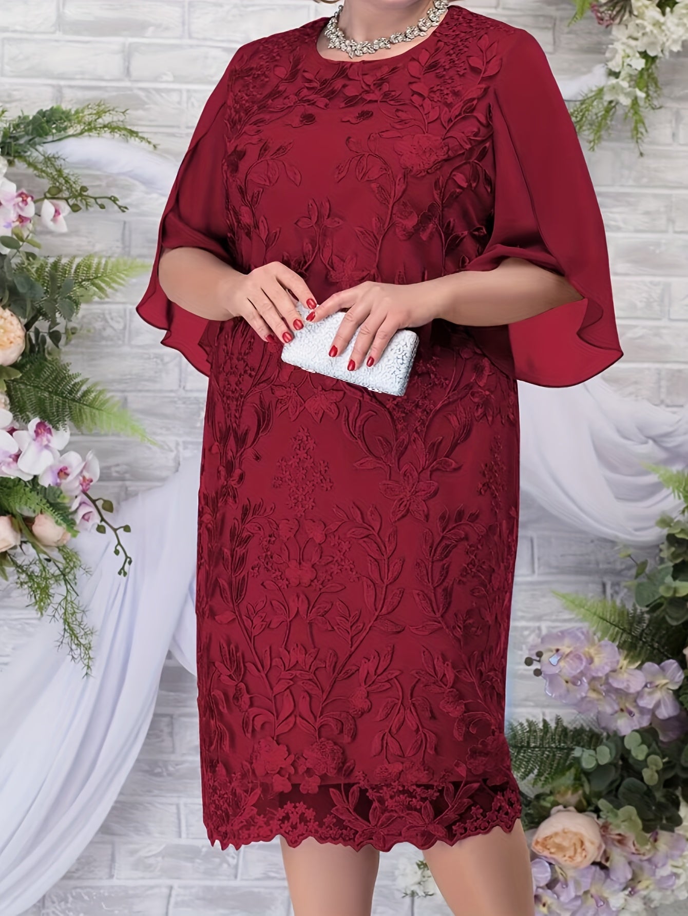 Elegant Blue Floral Embroidered Maxi Dress for Women - Sleeveless, Knee-Length, Perfect for Weddings and Formal Events, Fitted Bodycon