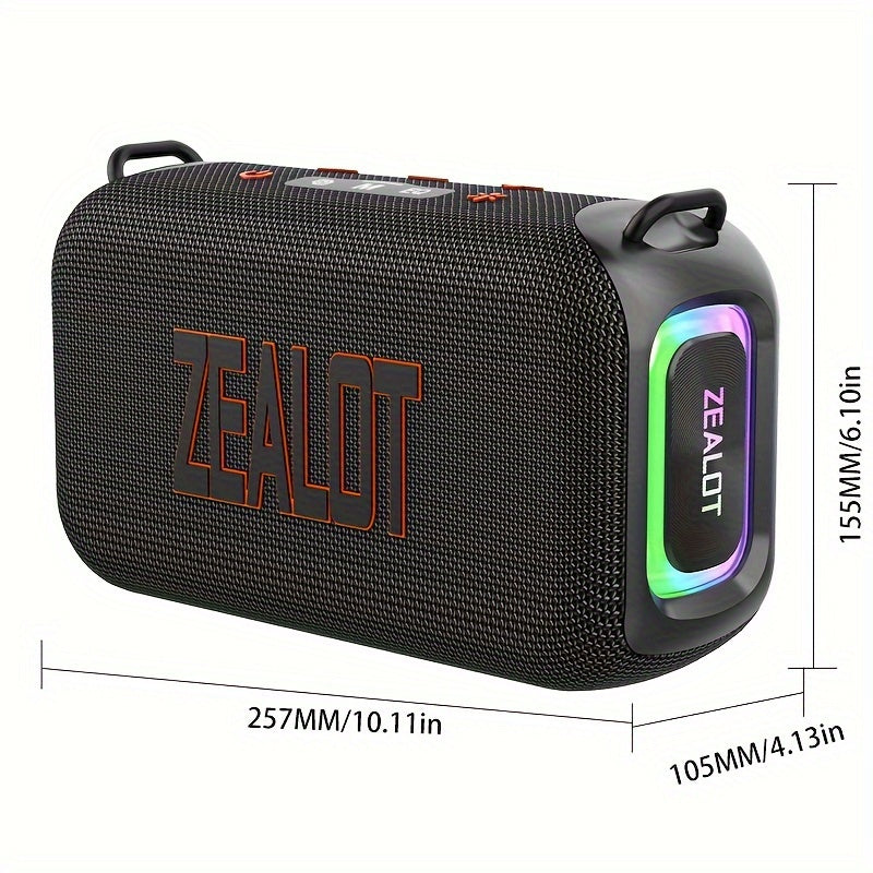 ZEALOT S85 Wireless Speakers, Outdoor Portable Subwoofer Speaker, Hifi Sound quality, RGB light, Dual Pairing