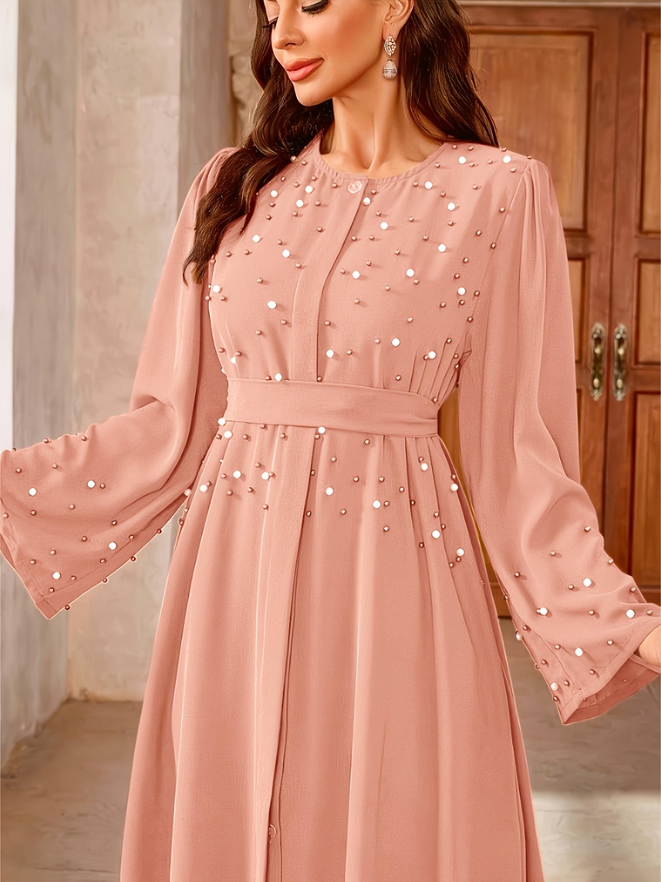 Abaya with Long Sleeves and Belt