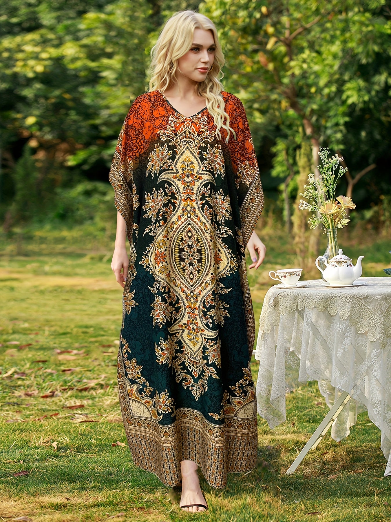 Plus Size Women's Bohemian Vacation Dress