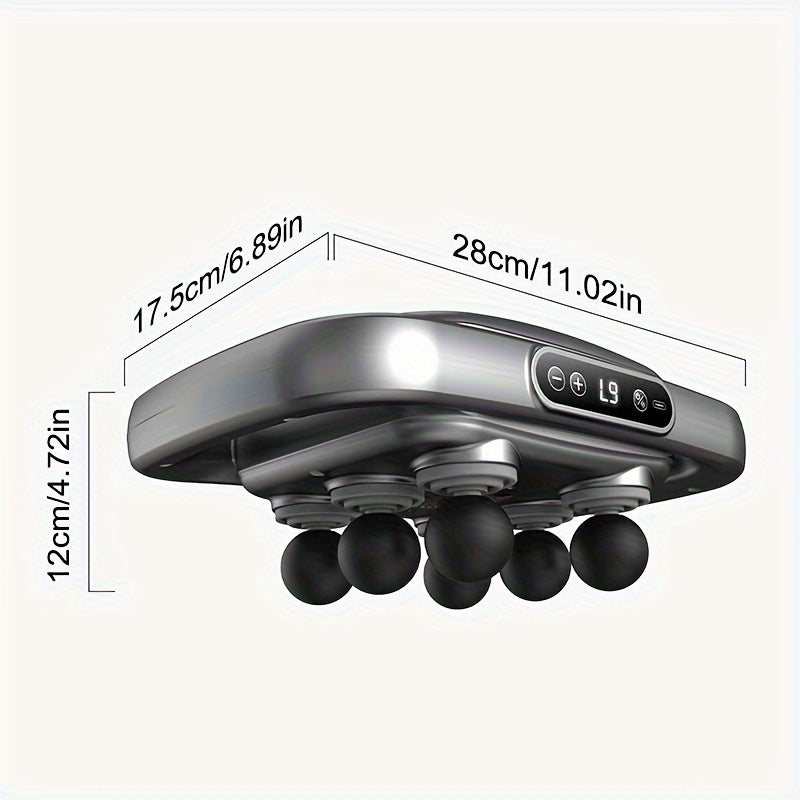 6-Head Fascia Gun Massager with 6-Linkage Technology, 9 Modes 9 Intensity Levels