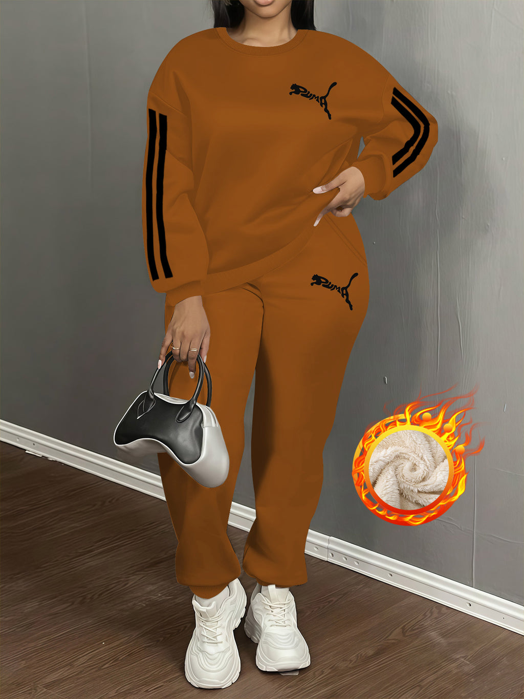 European and American Autumn-Winter Casual Women's Leopard Print