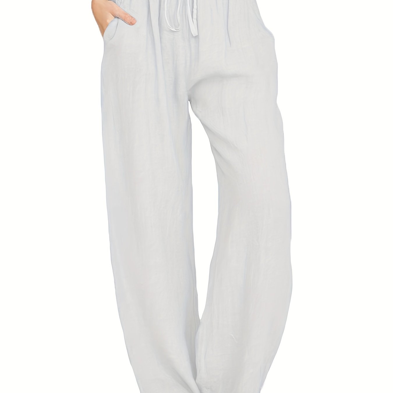 Drawstring Wide Leg Solid Loose Palazzo Pants