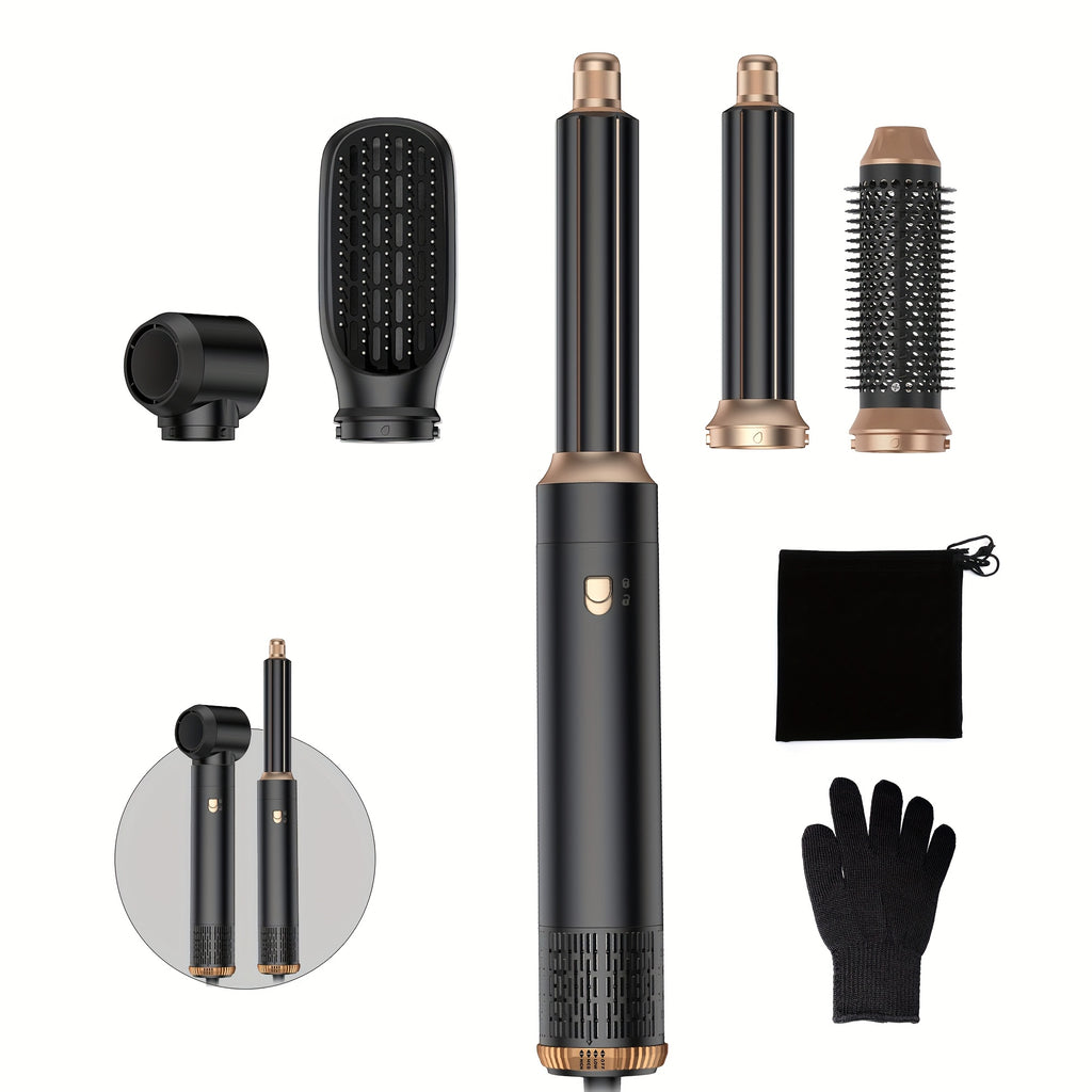 5-in-1 Hair Styler Dryer Brush - 60,000 RPM Ionic Technology, Auto-Reverse Curling