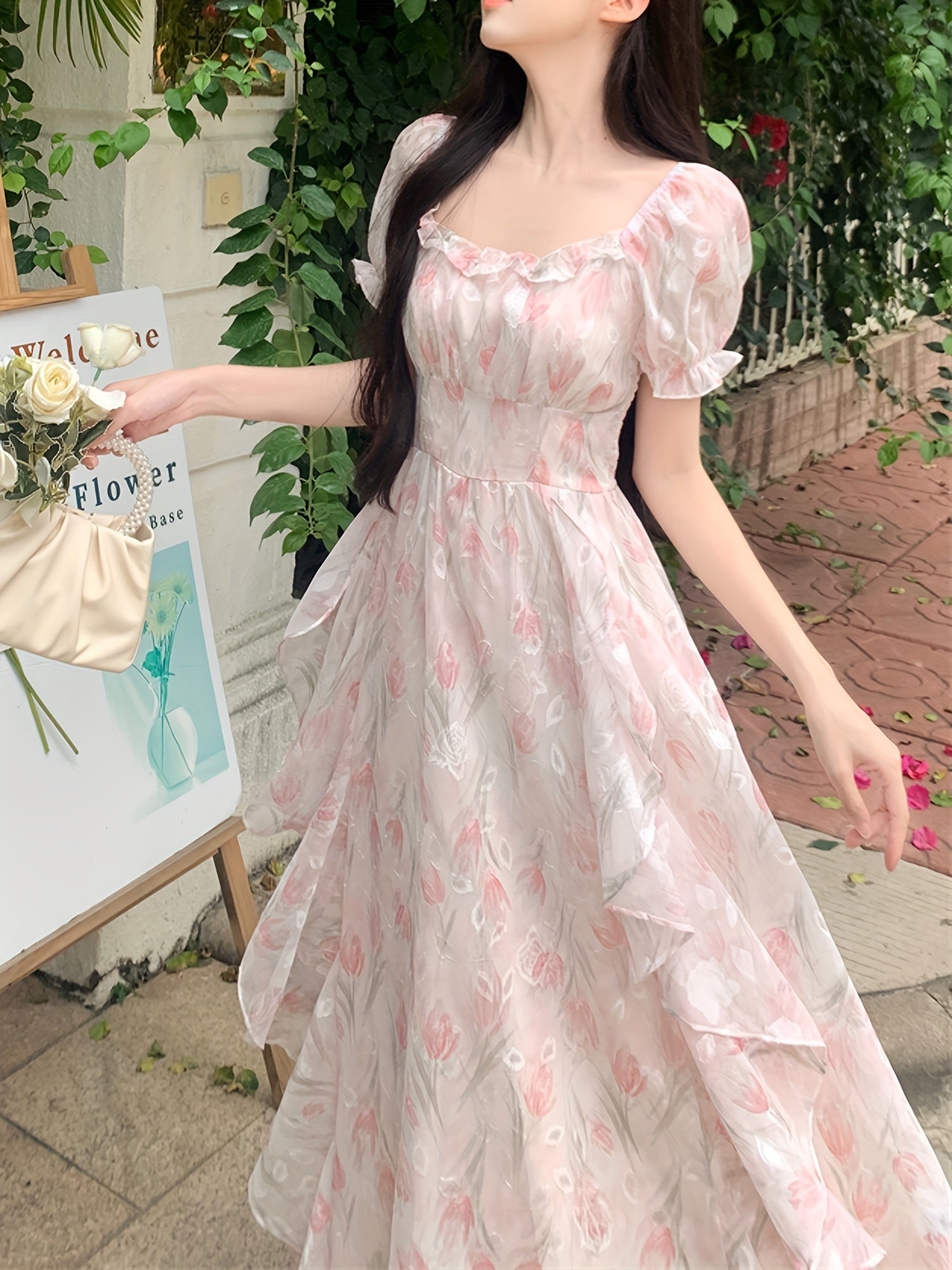Chiffon Midi Dress for Women