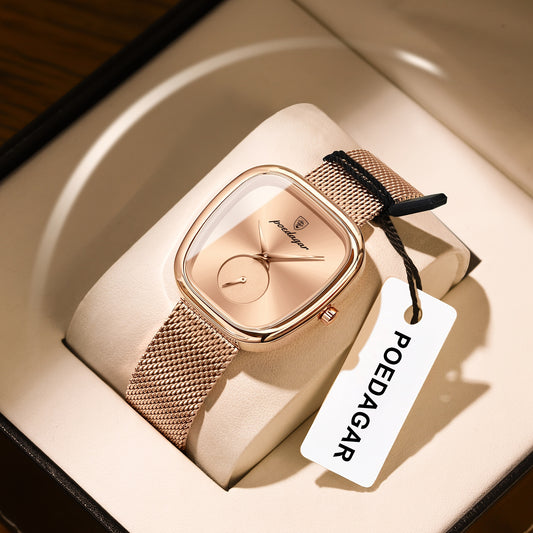 Elegant 's Quartz Watch - Waterproof, Stainless Steel Mesh Band
