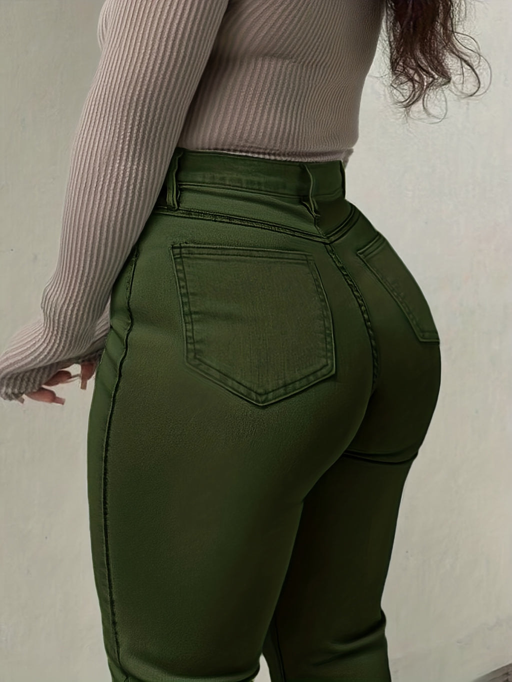 Women's Plus-Size Jeans Slim-Fit Flare Leg Jeans with Medium Stretch Fabric