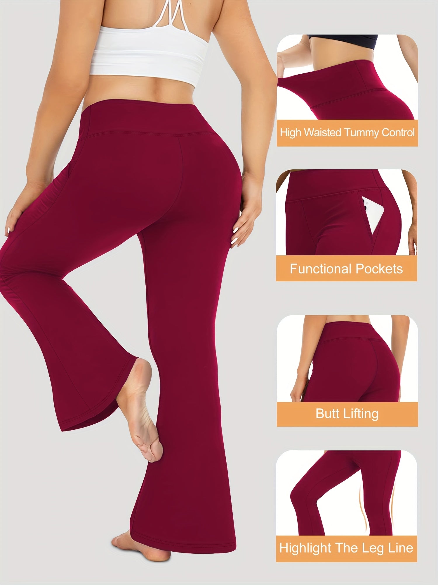 Women's Plus-Size High-Waisted Flared Pants