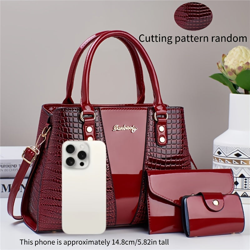 Three-Piece Women's Handbag Set