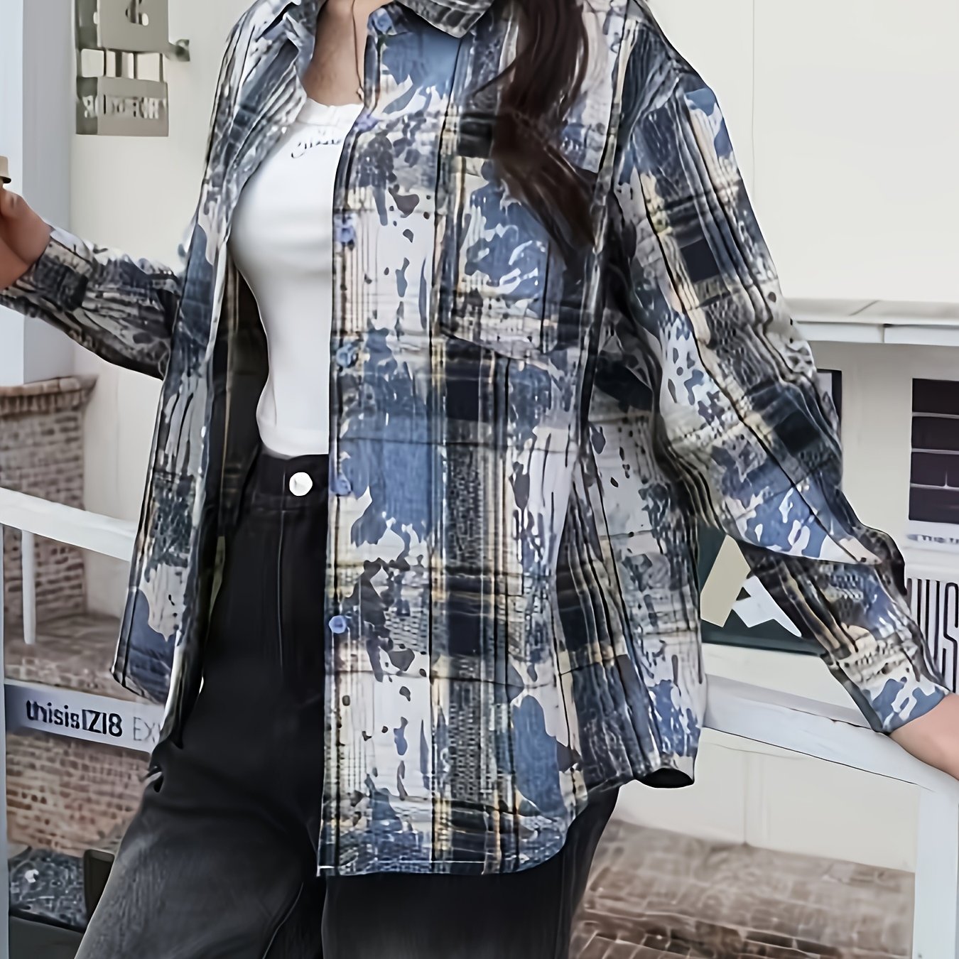 Men's & Women's Vintage American Retro Asymmetrical hem Shirt