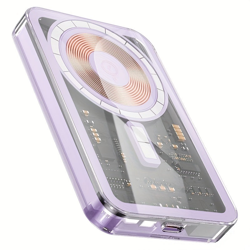 Crystal Wireless Charging Power Bank, With A Capacity Of 5000mAh