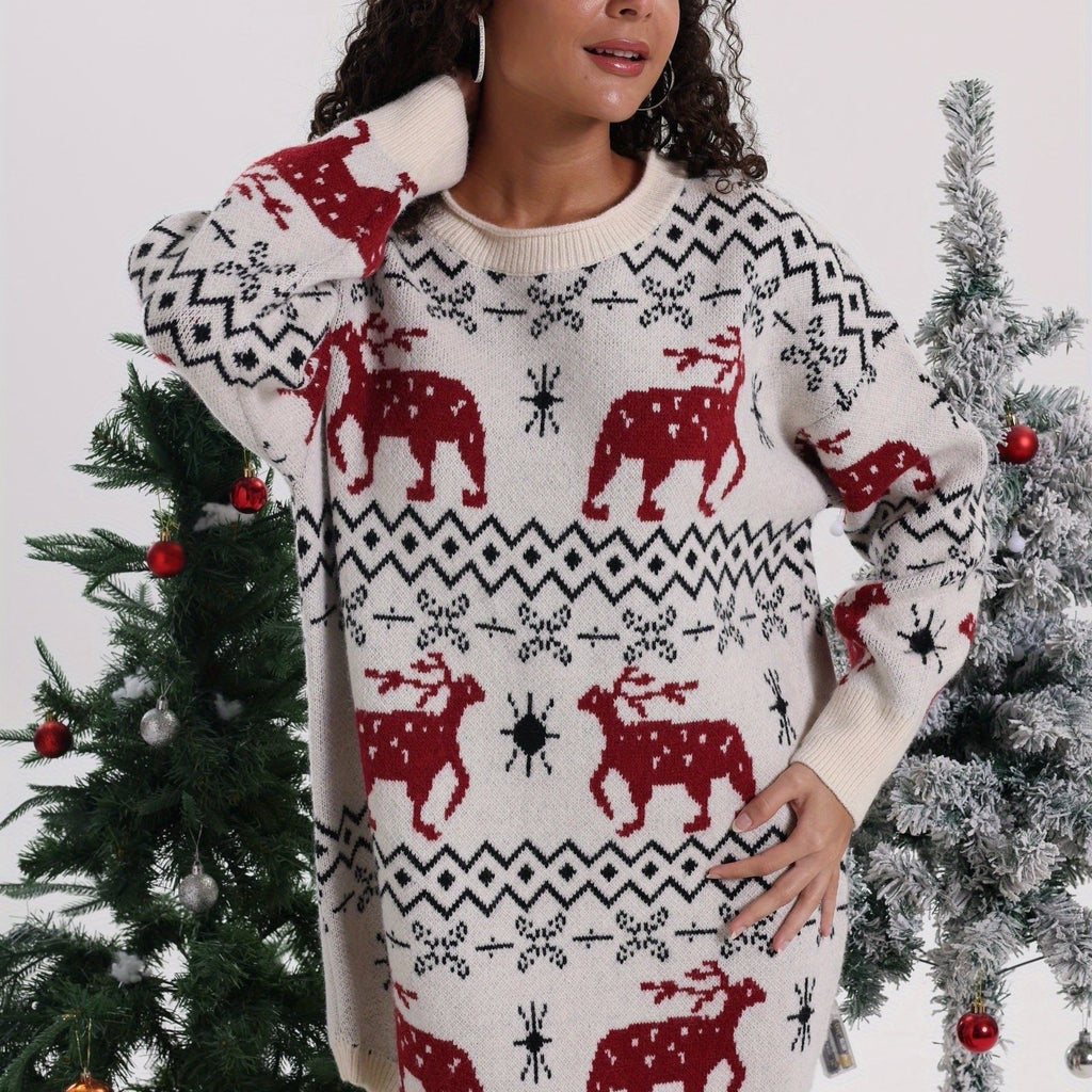 Plus Size, Women's Elegant Winter Maxi Sweater Coat for Christmas Parties & Special Occasions