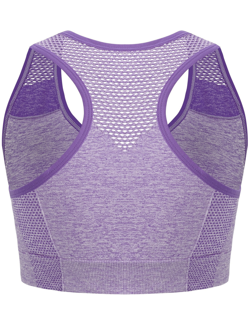 Plus Size Seamless Sports Bra - Breathable Hollow Mesh Thin Yoga Bra Without Steel Ring