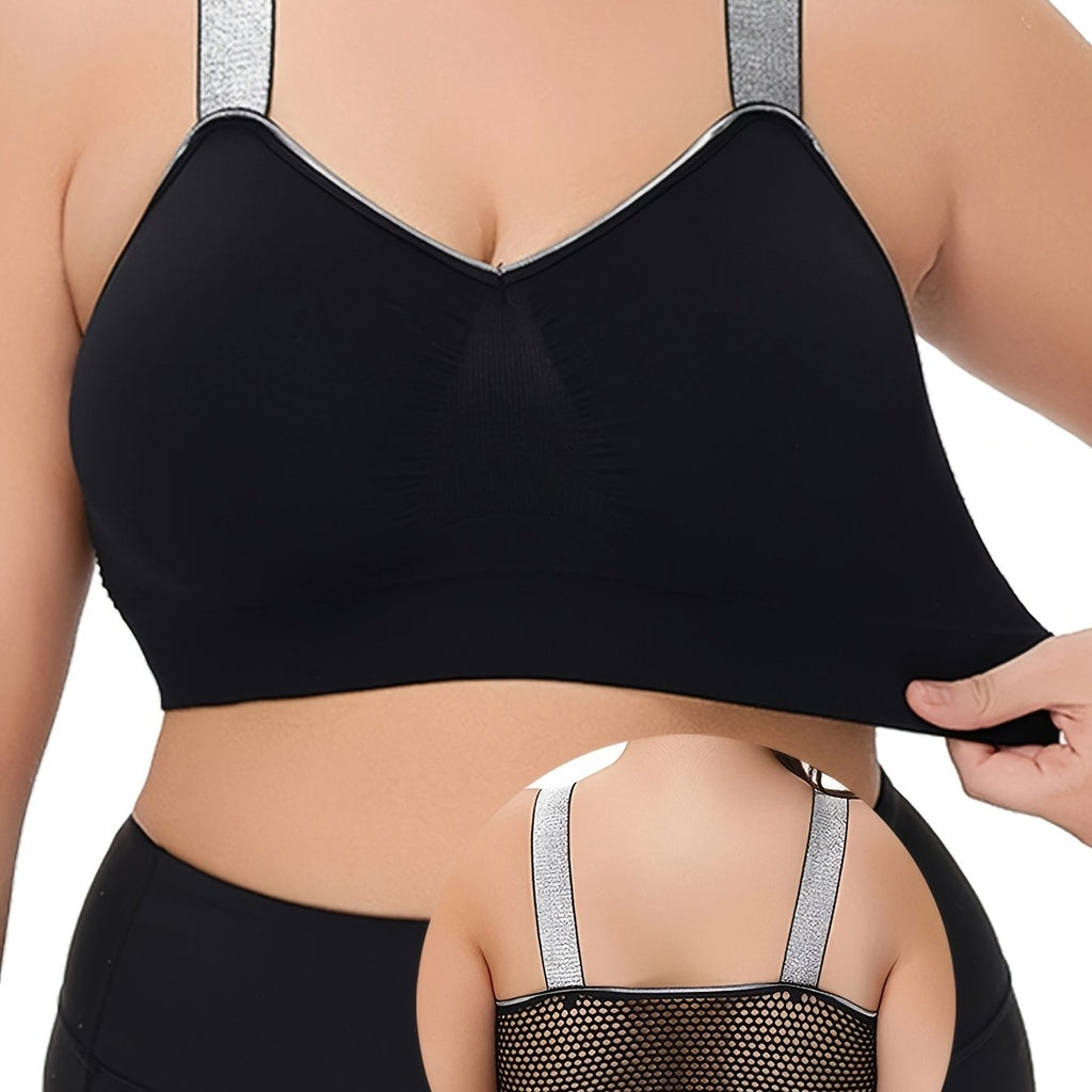 Thin Silvery Contrast High-End Bra Plus Size Breathable Women's Underwear