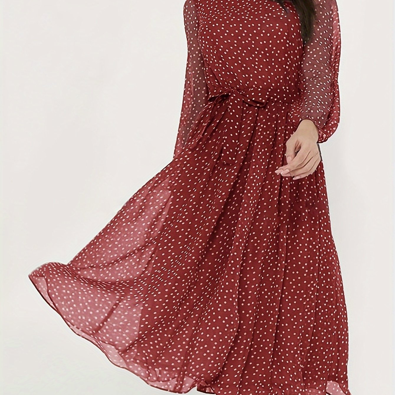 Short Sleeve Round Neck Flared Skirt