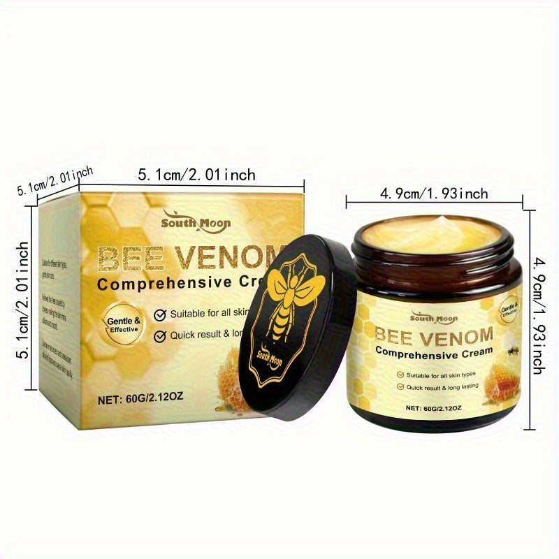 2pcs Bee Venom Facial and Neck Tightens Cream, Tightens, Smoothes,Softens Light Beige, the appearance of fine lines, wrinkles, crow's feet,